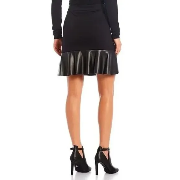 Michael Kors black leather trim mini skirt SIZE SMALL NWOT - Picture 13 of 14